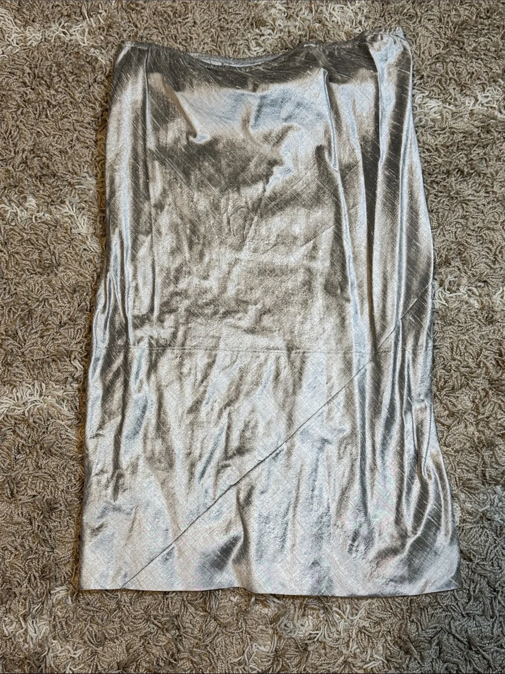 NWT Lee Andersen Vamp Skirt in Platinum with Decorative Rosette size XL